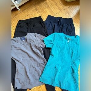xs scrubs - 2 bottoms and 2 tops